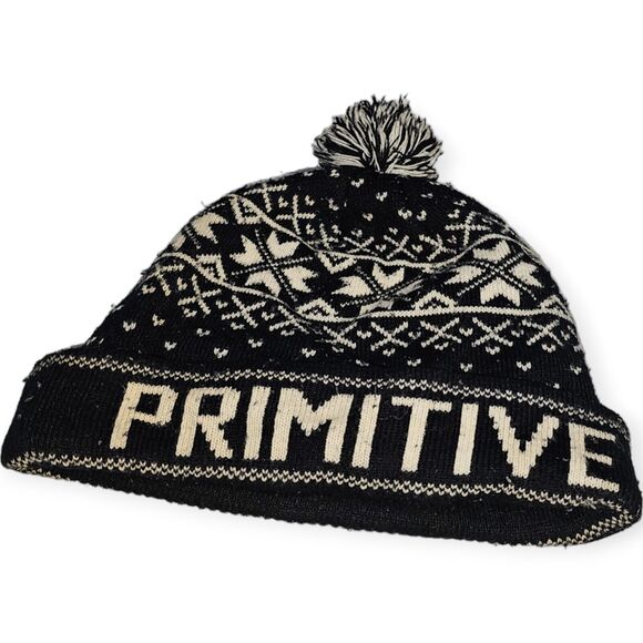 Primitive Pom Beanie Winter Black - Picture 1 of 5